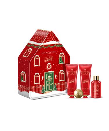 The Luxury Bathing Company - Wild Fig & Cranberry Relax & Unwind Keepsake Tin Gift Set - Vegan Friendly