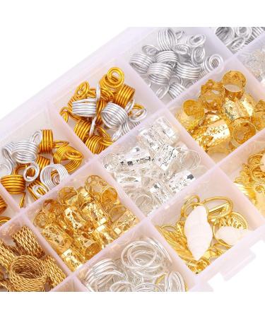 Tecbeauty 236 Pieces Hair Jewelry for Women - Braids Rings Cuffs Clips Aluminum Beads Dreadlock Accessories - Box Storage - 16 Shapes - Buy Online on GoSupps.com
