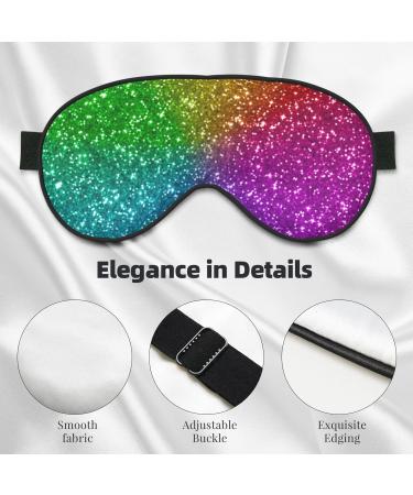 Colorful Glitter Print Sleep Eye Mask - Soft Blindfold with Elastic Strap for Travel & Night Sleeping - Buy Online on GoSupps.com