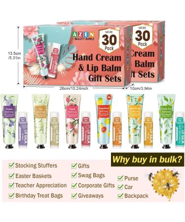 AZEN 60 Sets Hand Cream Bulk and Lip Balm Bulk Set Bridal Shower Gifts for Guests with Organza Bag Thank You Card Thank You Gifts for Coworkers Women Men Bridal Wedding Favors for Guests - Buy Online on GoSupps.com
