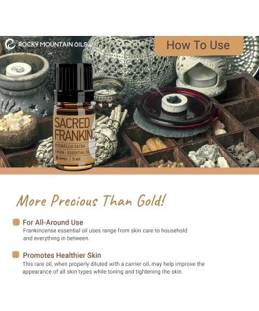 Rocky Mountain Oils Sacred Frankincense Essential Oil - Premium Aromatherapy for Diffusers Massage Therapy & Skin Care - 5ml - Buy Online on GoSupps.com