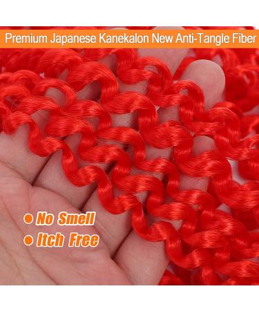 Passion Twist Hair 18 Inch 6 Packs Red - Water Wave Crochet Hair for Twists - Bohemian Braiding Extensions - Tangle Free & Skin Friendly - Buy Online on GoSupps.com