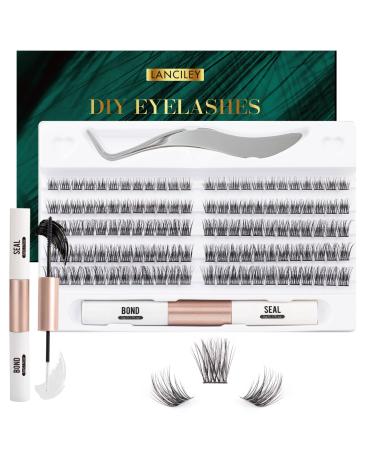 Lanciley DIY Lash Extension Kit 120 Cluster Lashes Individual Lashes with Lash Bond and Seal Tweezers Eyelash Extensions Kit Easy to Apply at Home C D Curl Mix 10-16mm - L23 120 clusters kit - L23 - Buy Online on GoSupps.com