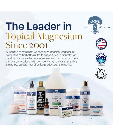 Health and Wisdom Pure Magnesium Gel with Seaweed Extract and Aloe Vera - Topical Muscle & Joint Relief- Natural and Pure Skin & Scalp Moisturizing - Enhanced Absorption - 64 Fl oz With Seaweed Extract and Aloe Vera 64 Fl O  - Buy Online on GoSupps.com