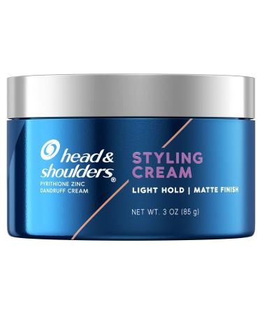 Head & Shoulders Anti-Dandruff Styling Hair Cream for Men  Light Hold  Matte Finish  3 Oz