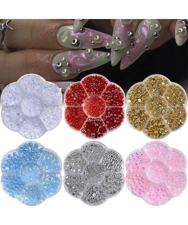 Unique Half Beads Nail Art Accessories Unique Nail Craft Decoration for Beautiful Women Nails - Buy Online on GoSupps.com