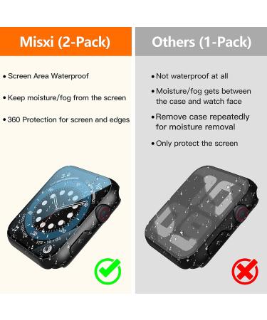 Misxi Waterproof Hard Case with Tempered Glass for Apple Watch Series 6/SE/5/4 40mm - Durable Protective Cover with Screen Protector (2-Pack) Matte Black - Buy Online on GoSupps.com