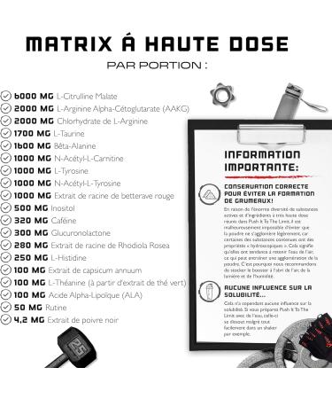 Push it to the Limit Pre-Workout with L-Arginine + Citrulline + L-Tyrosine + L-Theanine + L-Carnitine + AAKG + Taurine + Rhodiola Root + Caffeine High Dose 360 g Kiwi Grape - Buy Online on GoSupps.com