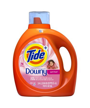 Tide Laundry Detergent Liquid Soap With Touch Of Downy, April Fresh, 74 Loads, 115 Fl Oz - Buy Online on GoSupps.com