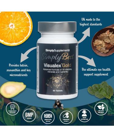 Visualex Gold - Vegan Eye Health Supplement - 60 Tablets for 2 Months Supply | SimplySupplements International Shipping - Buy Online on GoSupps.com