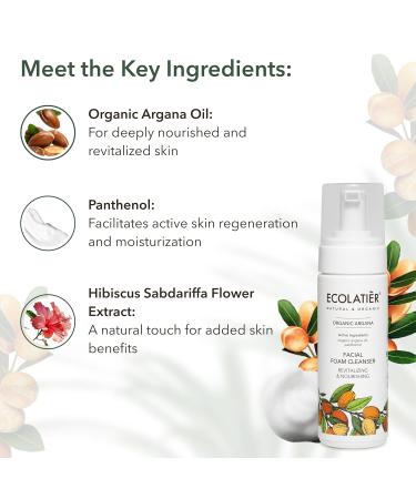 ECOLATI R Facial Foam Cleanser Serum in Oil and Daily Cream with Organic Argana - Revitalizing & Nourishing Skin Care Set for Hydration Elasticity and Anti-Aging - Buy Online on GoSupps.com
