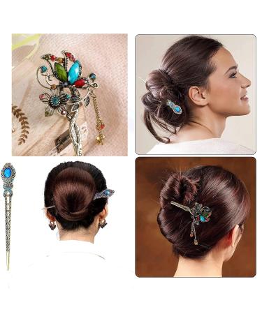 Shop Vintage Chinese Hair Sticks - 3 Piece Antique Bronze Set for Women | Retro Hairpins & Hair Accessories - Buy Online on GoSupps.com