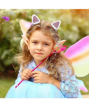 Glitter Cat Ears Hair Clips - Cute Animal Theme Party Favors for Girls, Kids, Toddlers, Women - Halloween Costume Accessories in White, Pink, Black (4pcs) - Buy Online on GoSupps.com