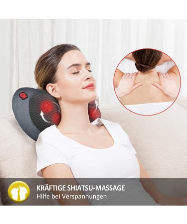 Comfier Shiatsu Neck Massage Device - Heated 3D Rotating Massage Pillow for Neck Shoulder & Back - Ideal Gift for Men Women Mom & Dad - Buy Online on GoSupps.com