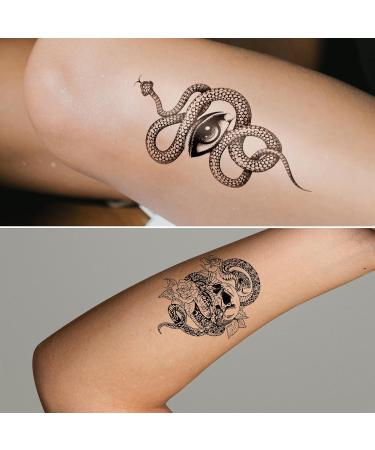 Fierce & Fabulous Black Tattoos - 52 Sheets of Adorable Designs for Women | Flowers Snakes Lions & More - Buy Online on GoSupps.com