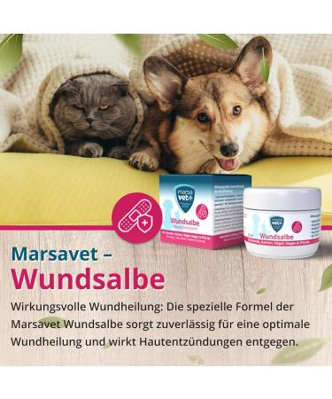 Marsavet+ 30ml Wound Ointment for Dogs Cats Birds & More | Zinc Propolis Hyaluron & D-Panthenol - Healing & Skin Infection Prevention - Buy Online on GoSupps.com
