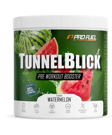 Pre -workout -booster watermelon 440g - incredibly delicious - tunnel view Training booster with citrulline arginine taurine caffeine guarana and magnesium - optimally highly dosed - 100% vegan watermelon 20 portions (1 Pack)