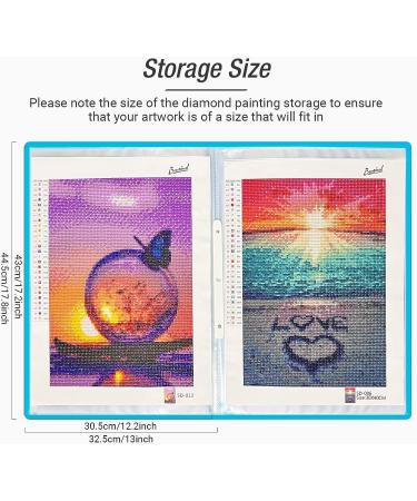Bougimal Diamond Painting Storage Book with 20 Pockets - A3 12x16 Inches, Blue-3 - Diamond Art Accessories for Artwork Display and Protection - Buy Online on GoSupps.com