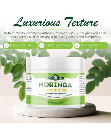 PURA VIDA MORINGA 100% Natural Ingredients Moringa Oil Body Butter for Dry Skin with Vitamin A C and E Capsules Organic. Energy 120ct. 500mg Caps - Buy Online on GoSupps.com