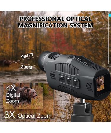 Monocular Night Vision Goggles  1080P Full HD Photo & Video Portable Night Vision  5X Digital Zoom Travel Infrared Monoculars for Day & Night Hunting Camping Travel black - Buy Online on GoSupps.com