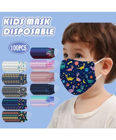 100PCS Kids Disposable Face_Mask 3 Ply Protective Breathable Cute Cartoon M_Ask for Boys Girls Outdoor School (20 100PCS) - Buy Online on GoSupps.com