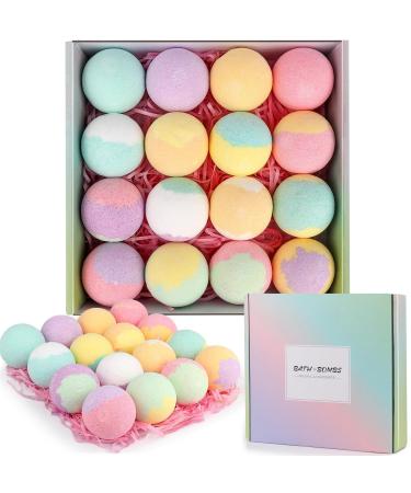 Bath Bombs Gift Set for Women 16Pcs Bubble Bath Bombs for Moisturize Skin & Bubble Spa Bath Ideal Gifts for Women Kids Her Mom Girlfriend on Valentine'S Day Mothers Day Birthday Christmas