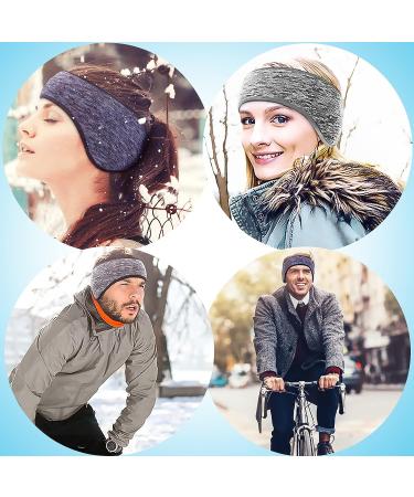 Savita 2 Pack Ear Warmers Headband - Moisture Wicking Thermal Sport Headbands for Winter - Gray and Dark Blue - Unisex - Buy Online on GoSupps.com