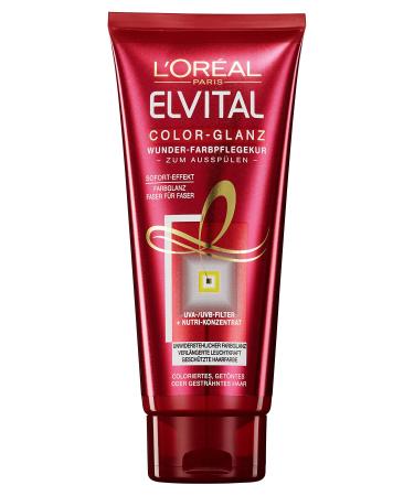 L'Or al Paris Elvital Color Protection hair treatment for rinsing for colored tinted or scanted hair color gloss miracle color care room 1 x 200 ml telescopic black