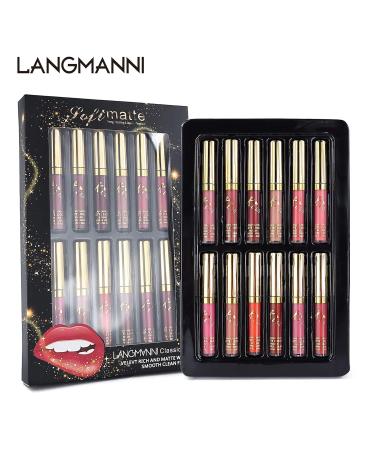 12 Colors Sexy Lip Gloss Set - Waterproof Moisturizing Liquid Lipsticks | Professional Matte Gift Set - Buy Online on GoSupps.com