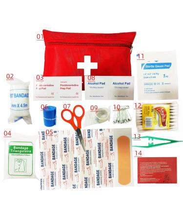 94-Piece Mini First Aid Kit - Essential Outdoor Emergency Pocket Set for Home Car Travel Sports & Camping - Buy Online on GoSupps.com