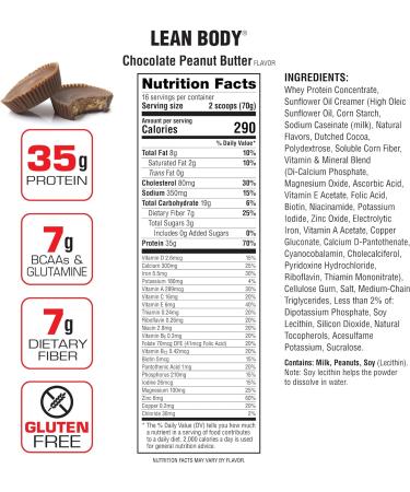 LABRADA Nutrition Lean Body High Protein Meal Replacement Shake 2.47LB Tub - Chocolate Peanut Butter Whey Protein Powder for Weight Loss and Muscle Growth - 1 Pack - Buy Online on GoSupps.com