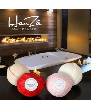 HanZ Bath Bombs Gift Set - Ultra Lush Spa Fizzies for Women, Mom, Girls, and Teens - Ideal Gift Ideas for Her - Add to Bath Bubbles and Beads (2 oz, Light Colors) - Buy Online on GoSupps.com