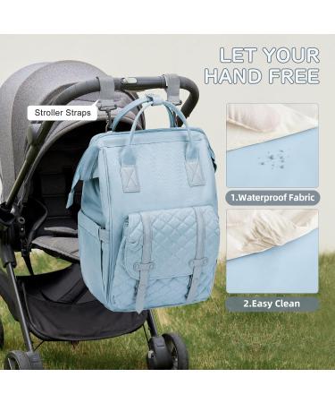 Large Waterproof Baby Diaper Backpack - Multifunctional A5 Blue Bag for Moms & Dads | Ideal for Travel - Buy Online on GoSupps.com