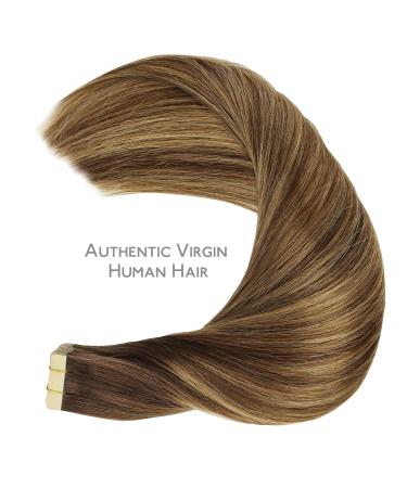 Buy If-alife 22 inch Balayage Chocolate Brown to Caramel Blonde Tape Extensions - 20pcs 50g Remy Real Hair Invisible Skin Weft - Buy Online on GoSupps.com