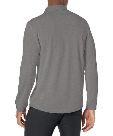 adidas Men's UPF Long Sleeve Polo Shirt - Grey Three Melange, X-Large - Buy Online on GoSupps.com