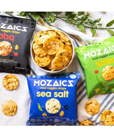 Mozaics Variety Snack Bags - Popped Veggie Chips 10-Pack (0.75 oz) | Healthy Pea Protein Crisps, Gluten-Free - Buy Online on GoSupps.com