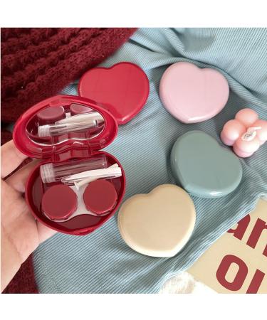 Heart-Shaped Travel Contact Lens Case | Portable Eye Container with Tweezers & Solution Ideal for Daily Use - Buy Online on GoSupps.com