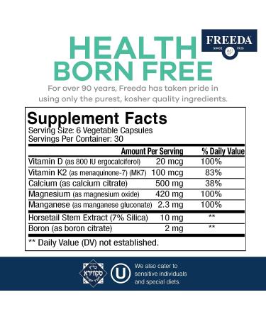 Freeda SCD Calcium - Kosher Calcium Citrate Supplement with Vitamin D - 180 Capsules for Bone Health & Joint Support - Buy Online on GoSupps.com