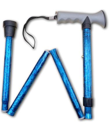 Blue Crackle Gel Handled Walking Stick by Life Healthcare - Buy Online on GoSupps.com