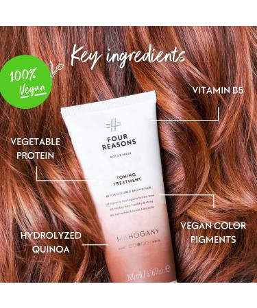 Four Reasons Color Mask Mahogany - Toning Treatment & Color Depositing Conditioner - 27 Shades - Semi Permanent Hair Dye - Vegan & Cruelty-Free - 6.76 fl oz - Buy Online on GoSupps.com