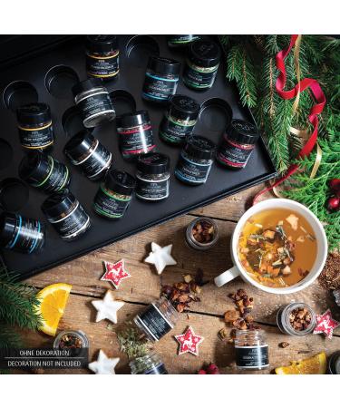 Hallingers Merry Christmas Tea Gift Set - 24 Vegan Varieties in Screw Glasses | Perfect for Mother's Day & Father's Day | Unique Advent Tea Collection - Buy Online on GoSupps.com