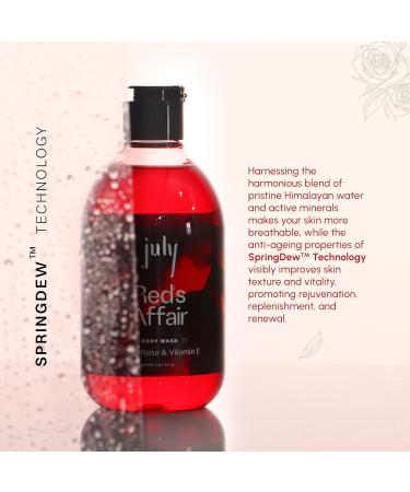 July Reds Affair Body Wash 300ml - British Rose & Vitamin E | Exfoliating Shower Gel for Men & Women | Long Lasting Moisturizer & Fragrance - Buy Online on GoSupps.com