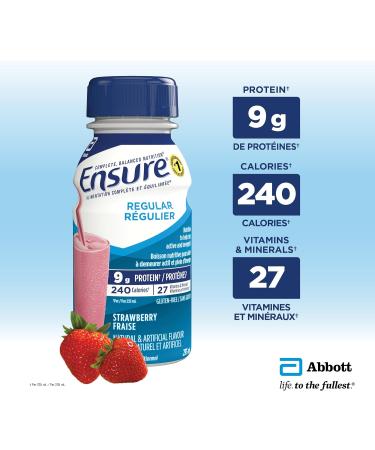 Ensure Regular Nutritional Supplement Shake Value Pack Nutrition To Stay Active And Energetic Strawberry 24 x 235-mL Bottles - Buy Online on GoSupps.com