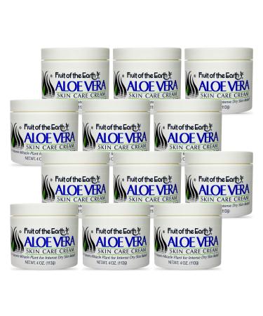 Fruit of the Earth Aloe Skin Care Cream Jar 4oz (12 pack) 48 Fl Oz (Pack of 1)