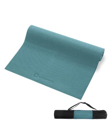 Primasole Yoga Mat with Carry Strap for Yoga Pilates Fitness and Floor Workout at Home and Gym 1/4 inch (6 mm) Jango Green