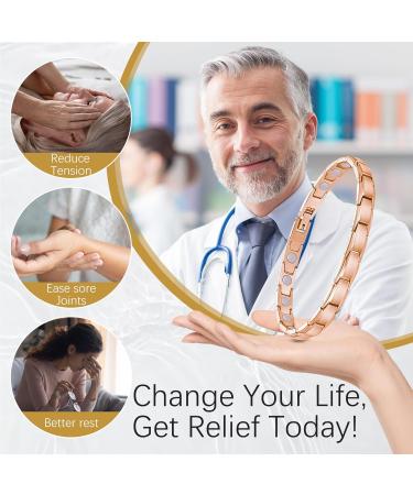 Jeracol Titanstahl Magnetic Arm Band for Women - 3500 Gauss Adjustable Bracelet with Gift Box | Stylish Magnetic Jewelry in Rose Gold - Buy Online on GoSupps.com