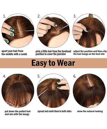 Bangs Hair Clip Synthetic Air Bangs Curved Bangs Heat Resistant Hairpieces Hair Women Fake Fringe Natural Bangs Hair Clips for Extensions Bangs Clip in Hair (Color : F447 88A) - Buy Online on GoSupps.com