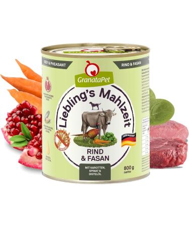 Granatapet Liebling's Meal Beef & Pheasant - Grain-Free Wet Dog Food (6 x 800g) | Healthy Sugar-Free Single Feed - Buy Online on GoSupps.com