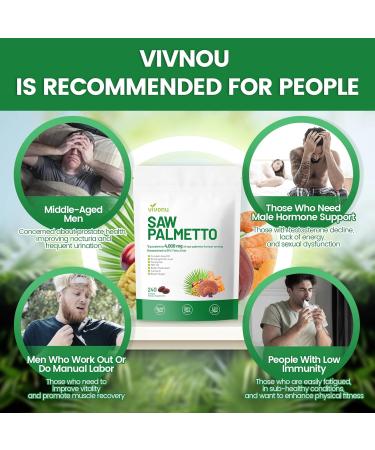VivoNu Saw Palmetto Capsules Extract 8 in 1 Pumpkin Seed Oil - Supports Prostate Health Relieves Urination Issues Supports Hair Growth DHT Blocker 240 Softgels 240p(1bag) - Buy Online on GoSupps.com