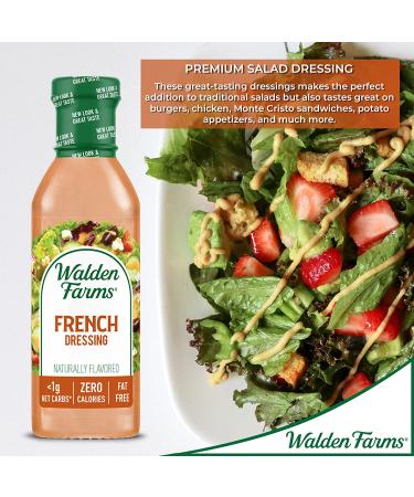 Walden Farms French Dressing 12 oz 2 Pack - Sugar Free, 0g Net Carbs, Fresh & Delicious Salad Topping - Smooth & Creamy Condiment - 12 Fl Oz Bottle - Buy Online on GoSupps.com